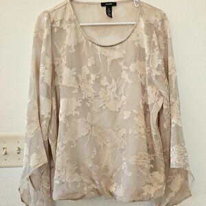 Alfani Cream Floral Blouse